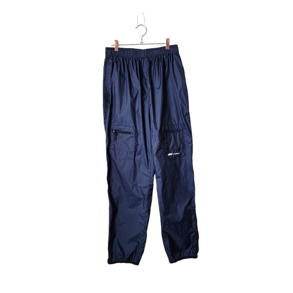 REEBOK x VINTAGE 90s warm up track pants in Navy nylon size L - Picture 1 of 11